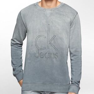 Calvin Klein LIGHT INDIGO WASH LOGO SWEATSHIRT Size S